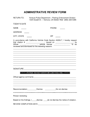 ADMINISTRATIVE REVIEW FORM City of Ventura Cityofventura