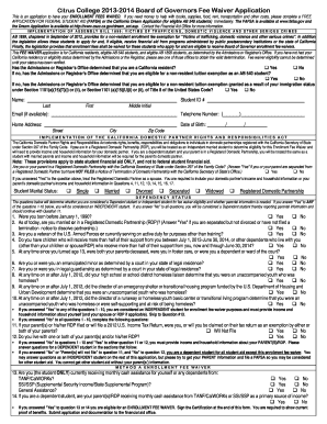 Bog Waiver Citrus College  Form