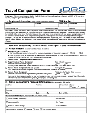 Travel Companion Form DAL Global Service