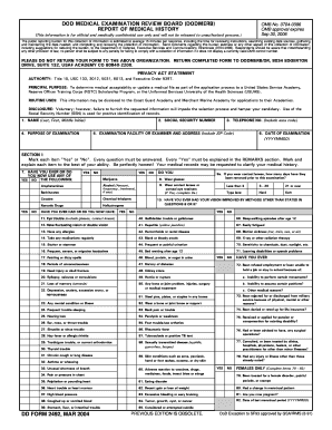 DD Form 2492, DODMERB Report of Medical History, March