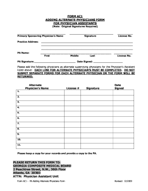 Form Ac1 Pa Adding Alternate Physicians Form Fillable