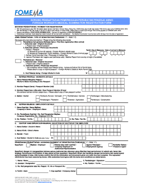 Malaysia Medical Report for Foreign Worker  Form