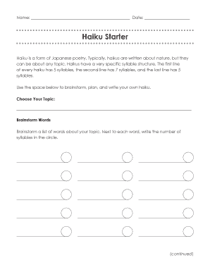 Haiku Statter  Form