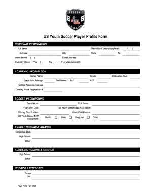Player Profile Form