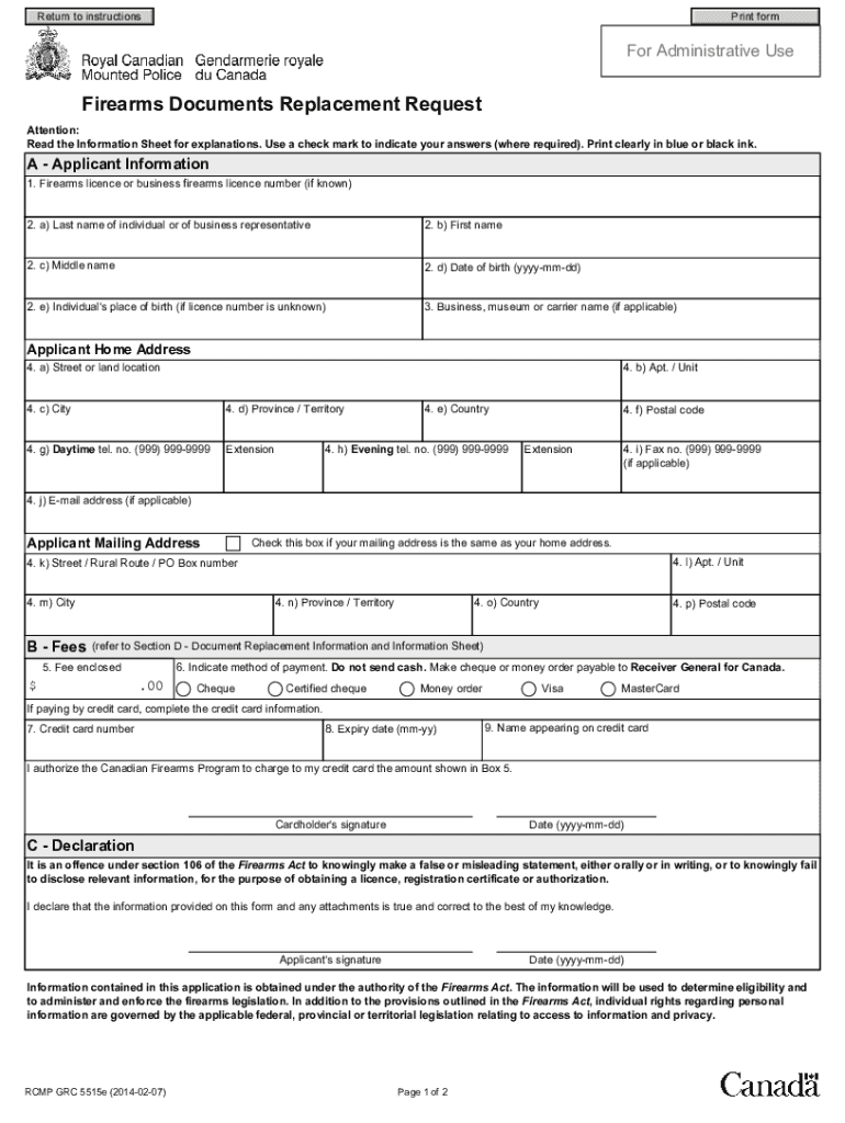 Rcmp Form 5515