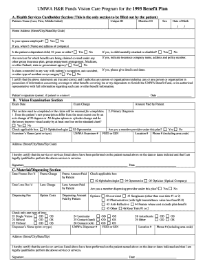 Umwa Benefit Plan  Form