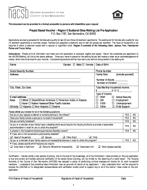 Application Housing Authority of the County of San Bernardino  Form