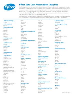 List of Pfizer Drugs  Form