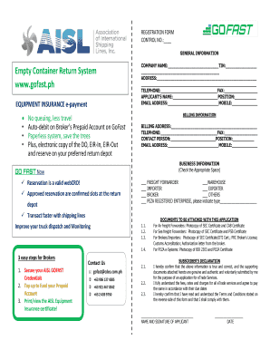 Go Fast Aisl  Form