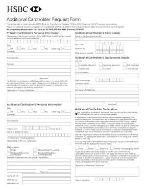 Card Application  Form