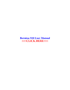 Bernina 910 Manual  Form