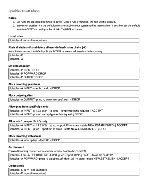 Iptables Cheat Sheet PDF  Form