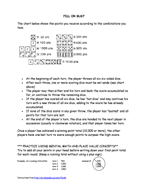 Fill or Bust Rules  Form