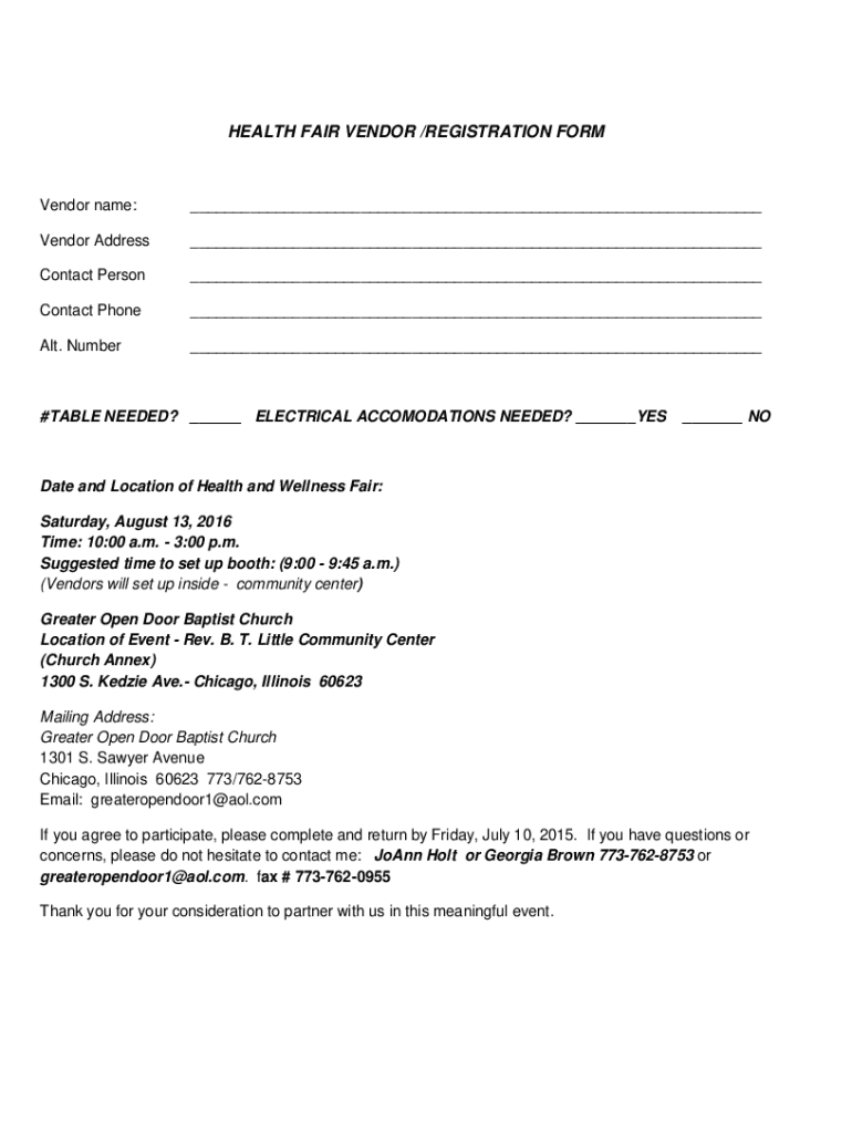 Vendor Invitation Letter Template  Form