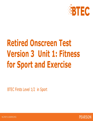 Retired Onscreen Test Btec Sport  Form