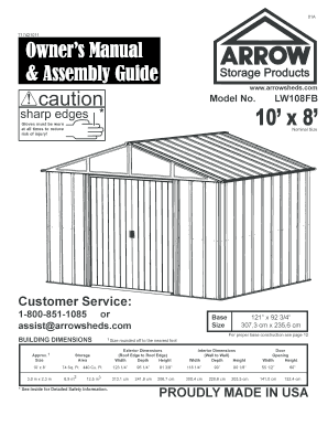 Arrow Storage Products Instructions  Form