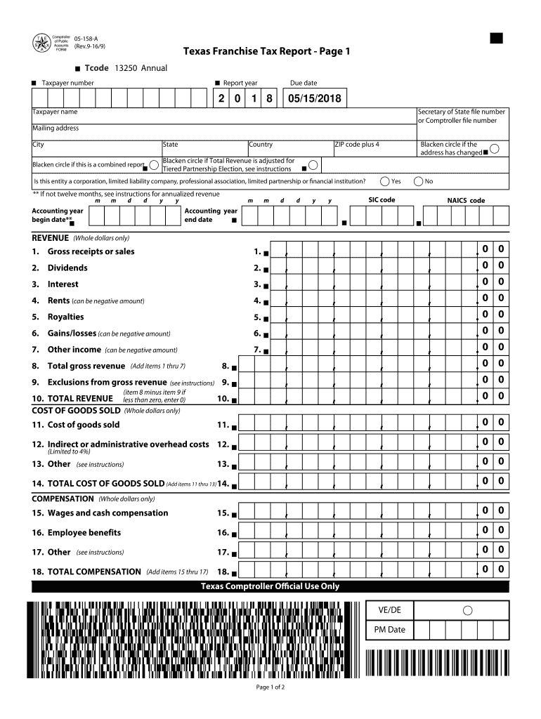  Texas Form 05 158 Instructions 2020