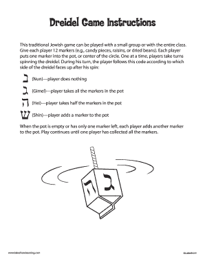 Dreidel Instructions Printable  Form