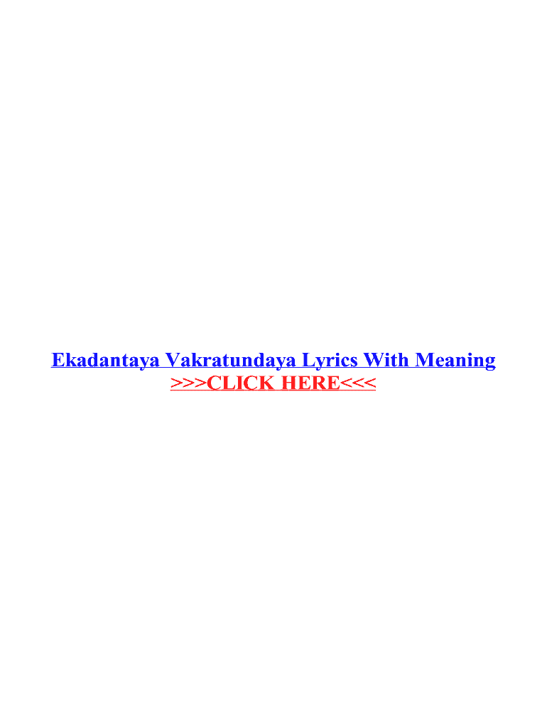 Gananayakaya Lyrics in English PDF  Form