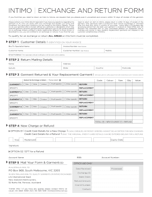 Intimo Returns  Form