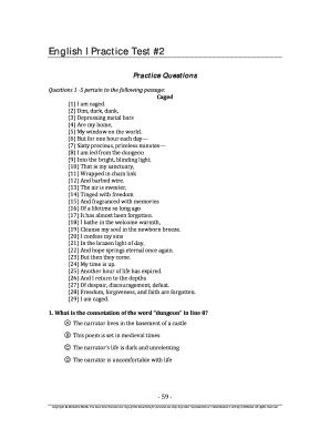 English I Practice Test #2  Form