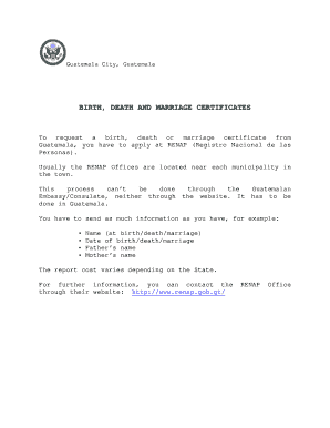 Renap Birth Certificate  Form