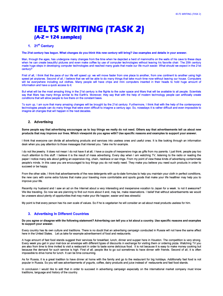 IELTS WRITING TASK 2  Form