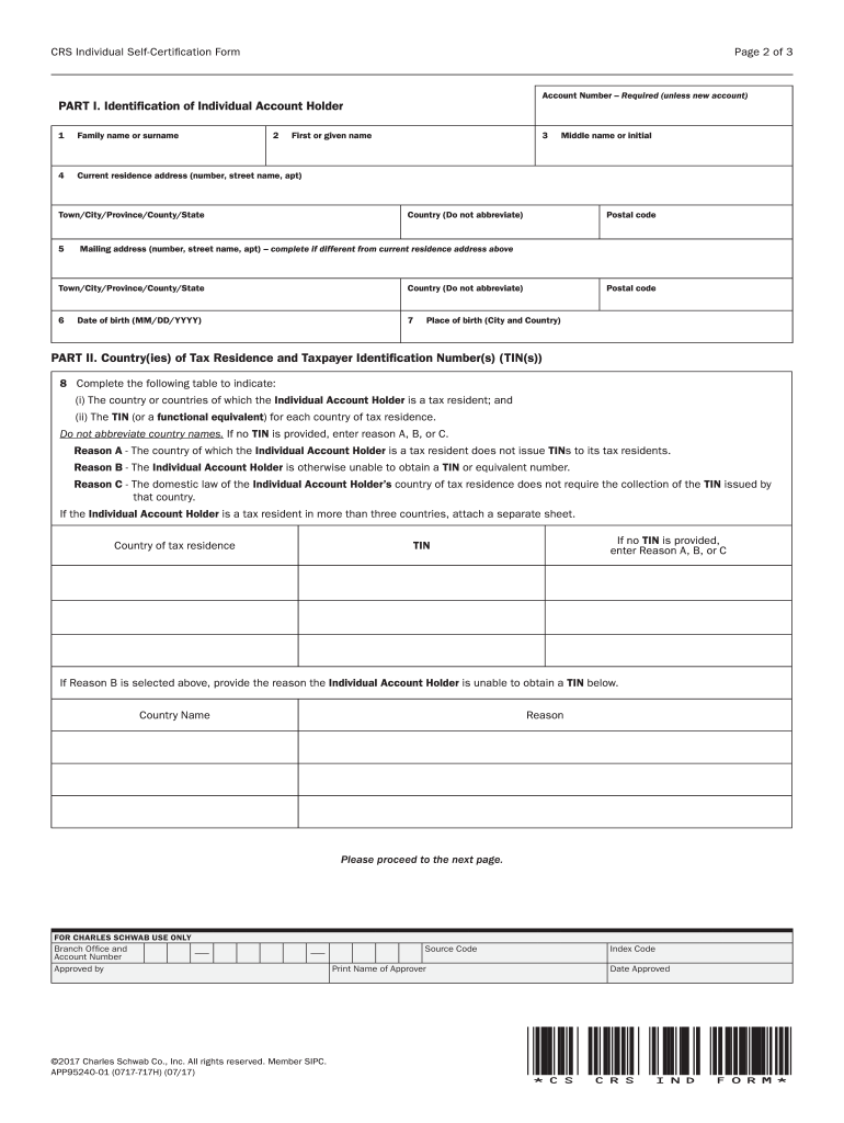 Charles Schwab CRS Individual  Form