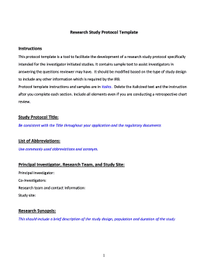 Protocol Template Word  Form