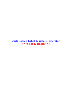 Jack Daniels Label Generator  Form
