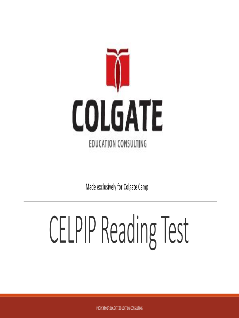 Celpip Reading Test PDF  Form