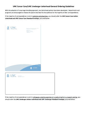 Letterhead Guidelines UNC Lineberger Comprehensive Cancer  Form