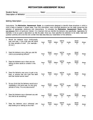 Student Name Rater Date  Form