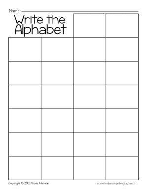Alphabet Grid  Form