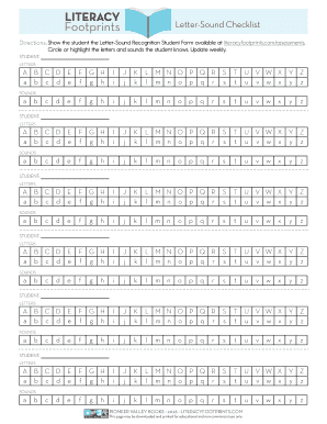 Letter Sound Checklist  Form