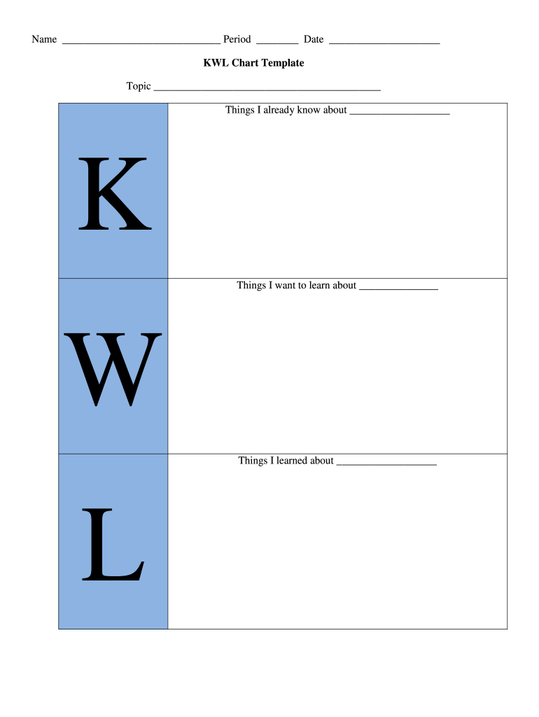 KWL Chart Template  Form