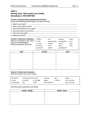 Headway Plus BEGINNER Writing Guide  Form