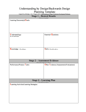 Understanding by DesignBackwards Design  Form