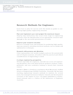 David V Thiel Research Methods for Engineers PDF Download  Form