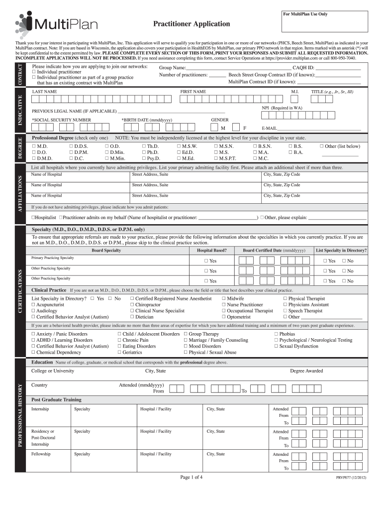 Get and Sign Phcs Credentialing Application 2012-2022 Form