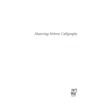 Mastering Hebrew Calligraphy PDF  Form