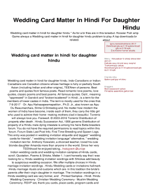 Wedding Card Matter in Hindi Word File Download  Form