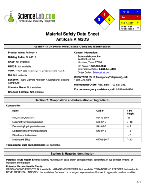 Antifoam a MSDS  Form