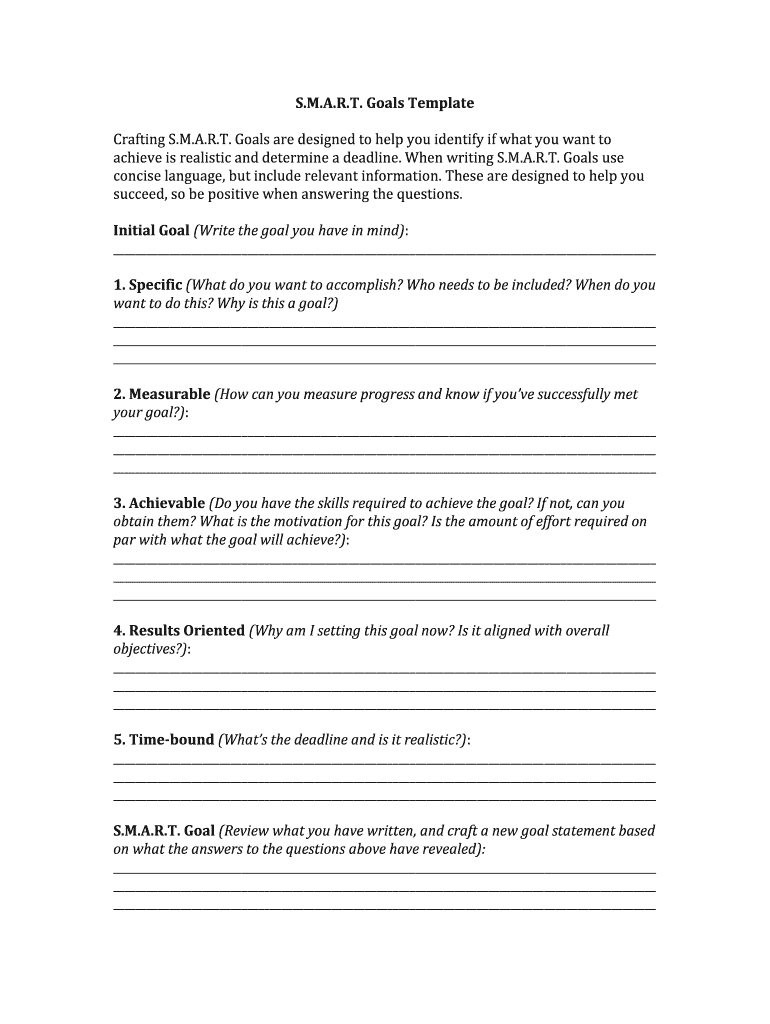 Smart Goals Worksheet Smartsheet  Form