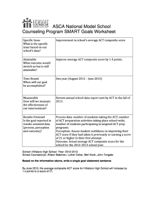 Asca Smart Goal Template  Form