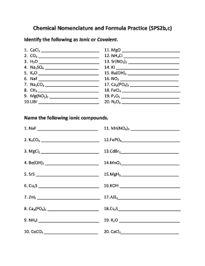 Nomenclature Practice  Form