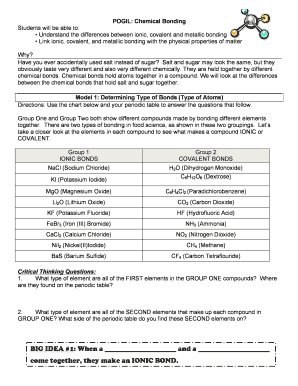 Ionic Vs Covalent Pogil Answer Key  Form