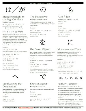 Japanese Particle  Form