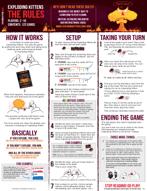 Exploding Kittens Print and Play  Form