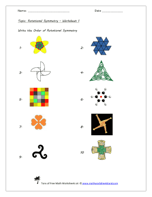 Rotational Symmetry Worksheet PDF  Form